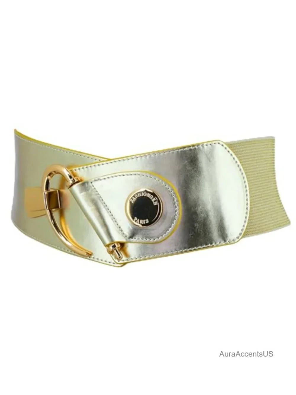 Genuine Italian Leather Elastic Wide Belt Women's 3.15